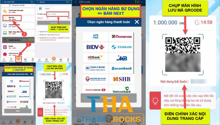 Nạp tiền bằng phương thức quét mã QR pay vô cùng thuận tiện