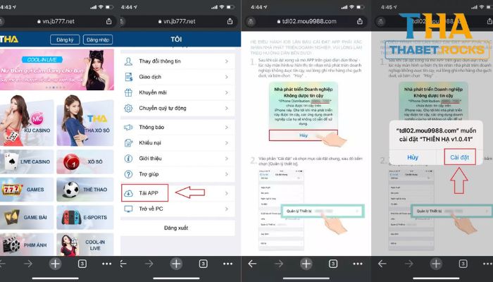 Hướng dẫn tải Thabet App cho điện thoại iOS